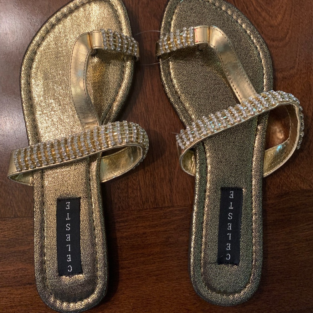 Brand new Celeste sandals.    Size 8.    Rhinestones Blingy